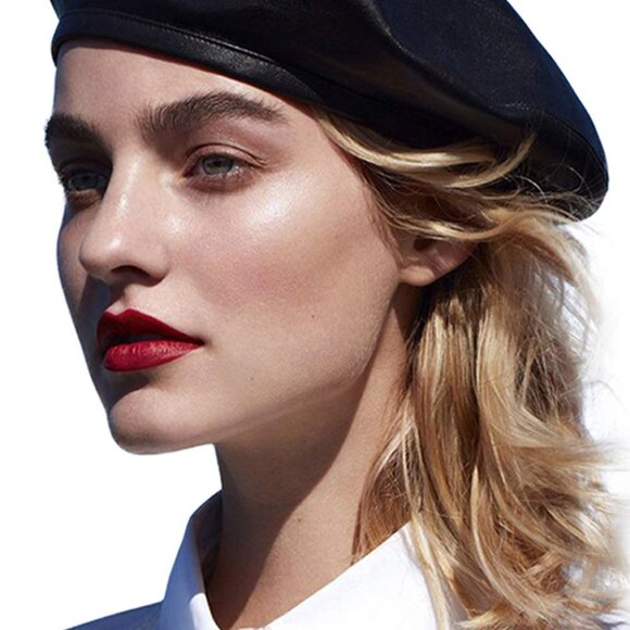 PU Leather Beret Hat Adjustable Drawstring Classic French Artist Style main image 6